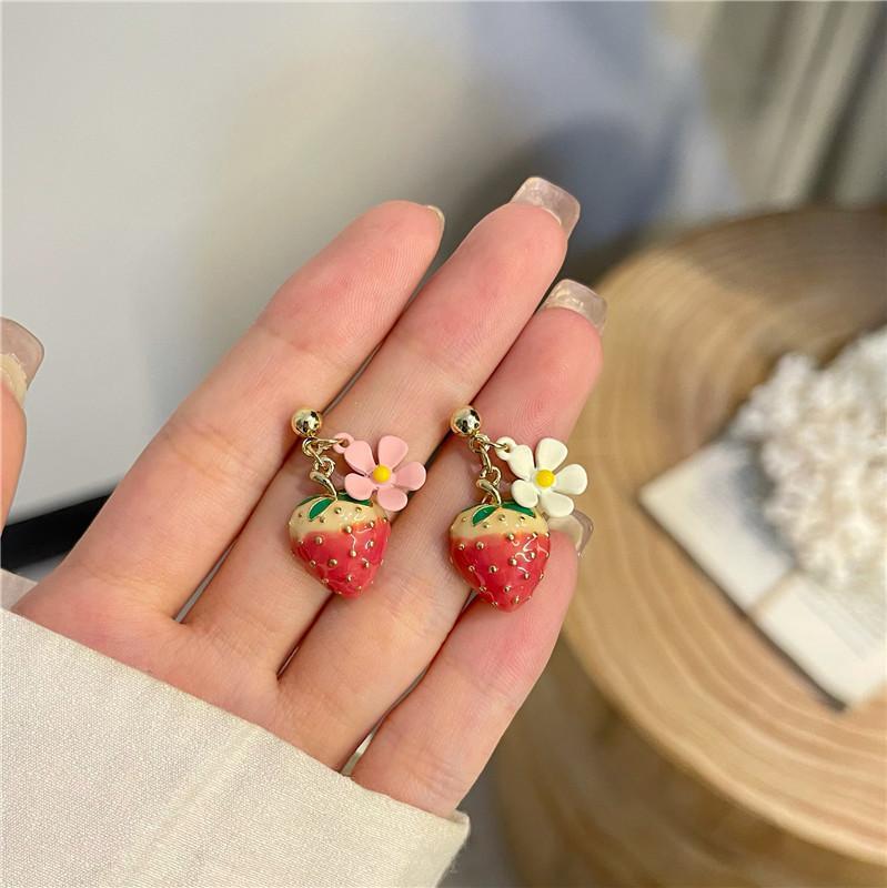 Boucles d'oreille Fraise