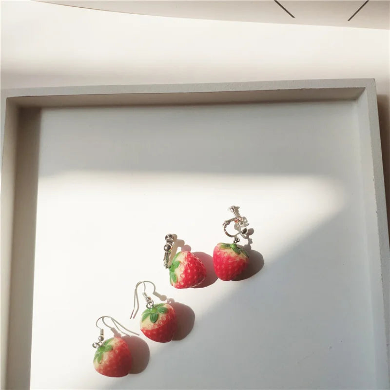 Boucles d'oreille Fraise