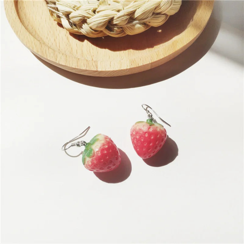 Boucles d'oreille Fraise