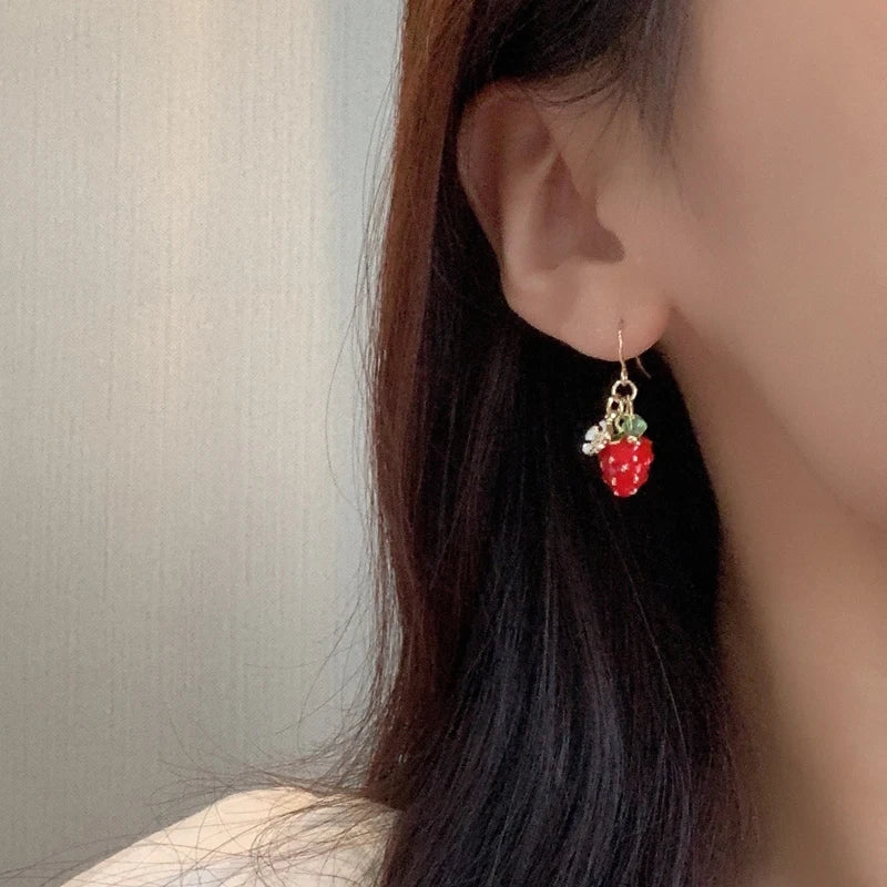 Boucles d'oreille Fraise