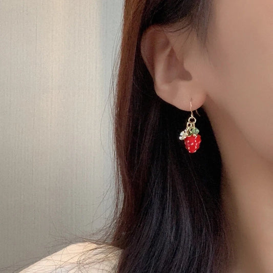 Boucles d'oreille Fraise