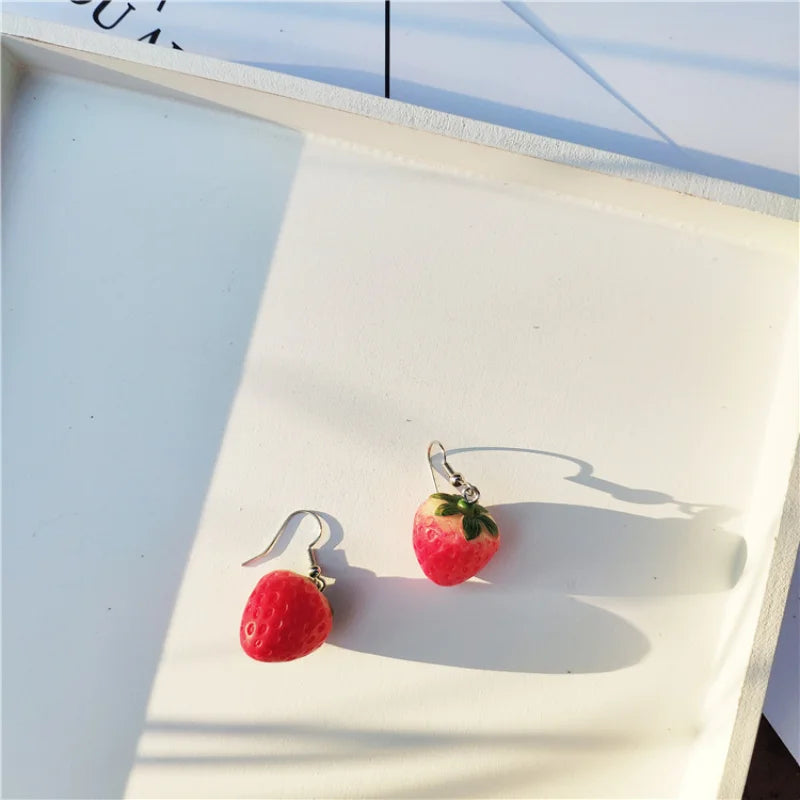 Boucles d'oreille Fraise